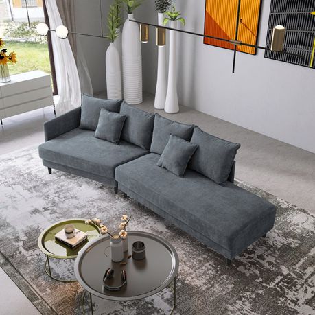 Decorotika Wide Streamlined Sectional Sofa - Quality, Style, and Functionality for Your Home - Just Home Furniture™