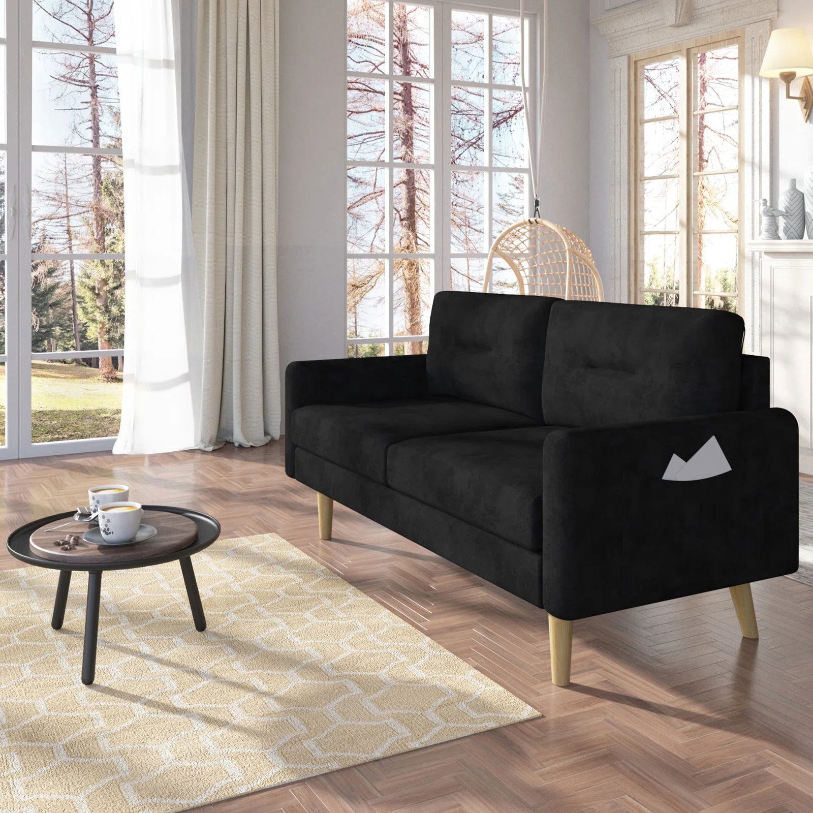 Deyra 68'' Velvet Small Loveseat Sofa Couch - Quality, Style, and Functionality for Your Home - Just Home Furniture™