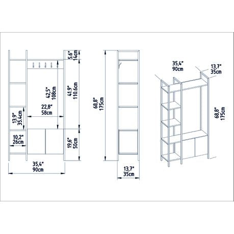 Doga 69” Tall Hall Tree - Quality, Style, and Functionality for Your Home - Just Home Furniture™