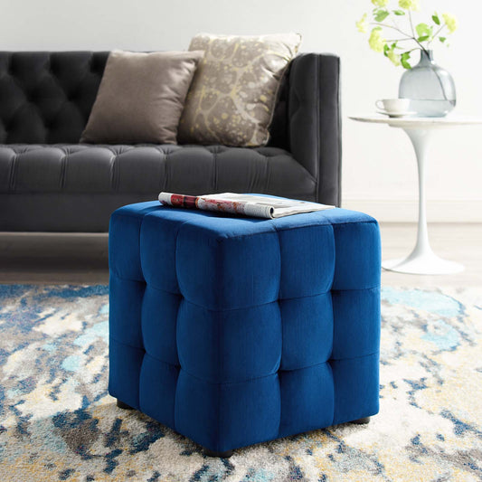 Contour Tufted Cube Performance Velvet Ottoman in Navy See more by Modway