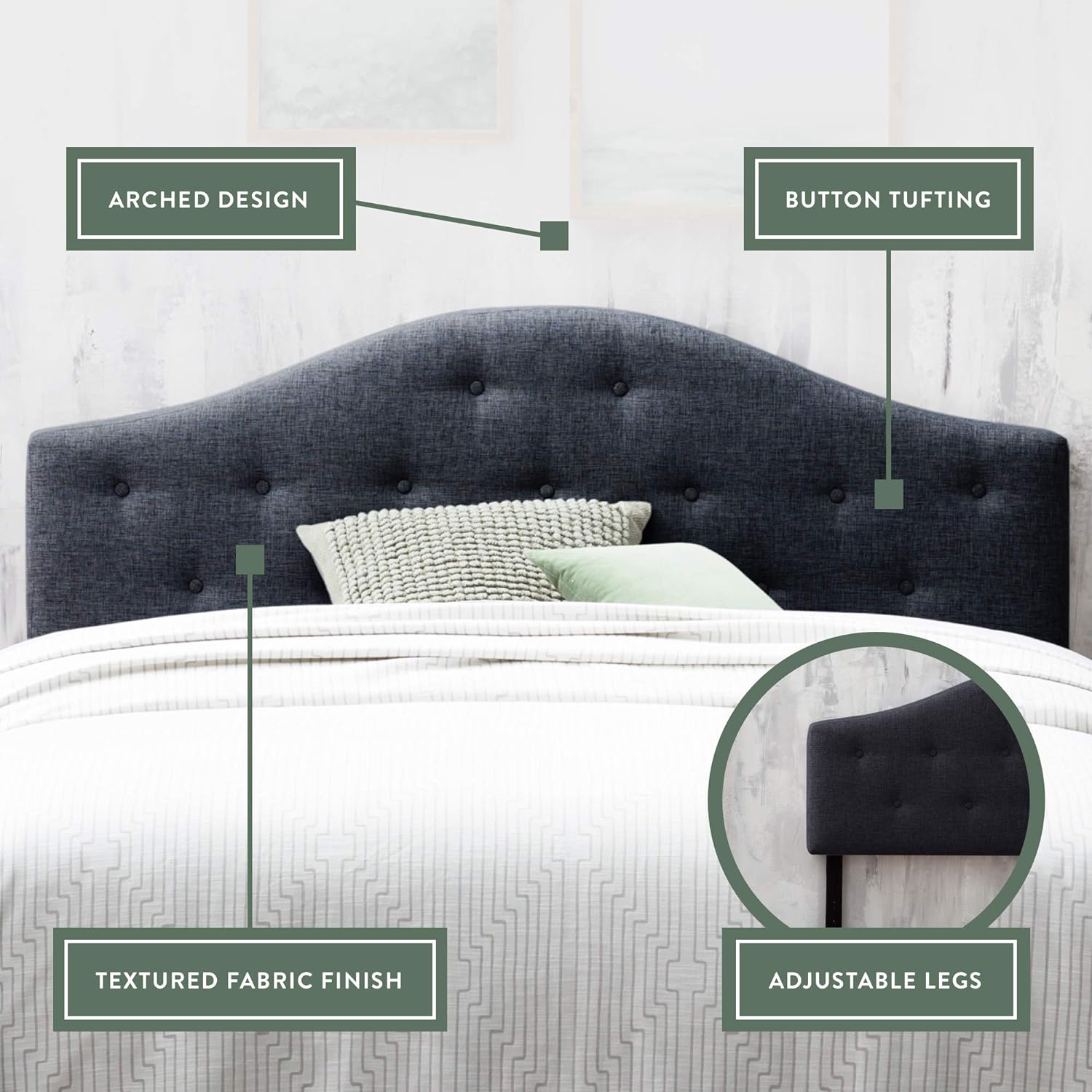 Edenbrook Legrand Upholstered Twin Headboard - Quality, Style, and Functionality for Your Home - Just Home Furniture™