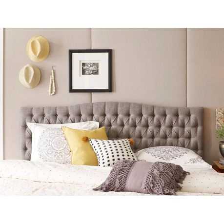 Elle Decor Celeste Padded Headboard Brown Velvet - Quality, Style, and Functionality for Your Home - Just Home Furniture™