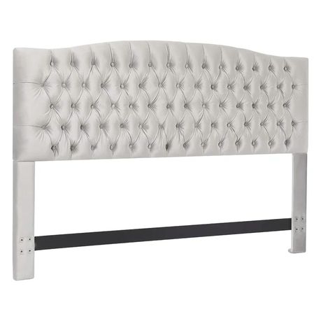 Elle Decor Celeste Padded Headboard in Light Grey Velvet - Quality, Style, and Functionality for Your Home - Just Home Furniture™