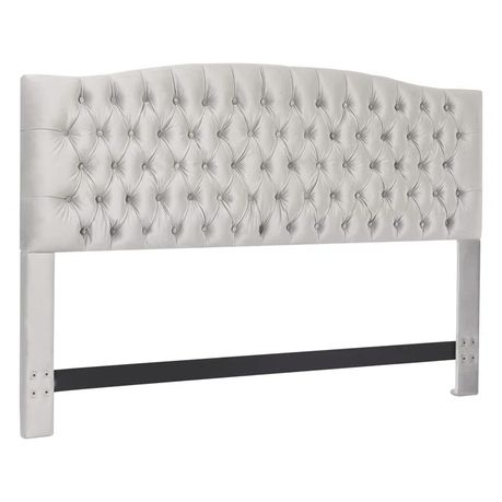 Elle Decor Celeste Padded Headboard in Light Grey Velvet - Quality, Style, and Functionality for Your Home - Just Home Furniture™
