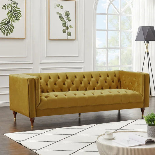 Emerson 84" Mid Century Modern Style Chesterfield Sofa Couch for Living Room - Quality, Style, and Functionality for Your Home - Just Home Furniture™