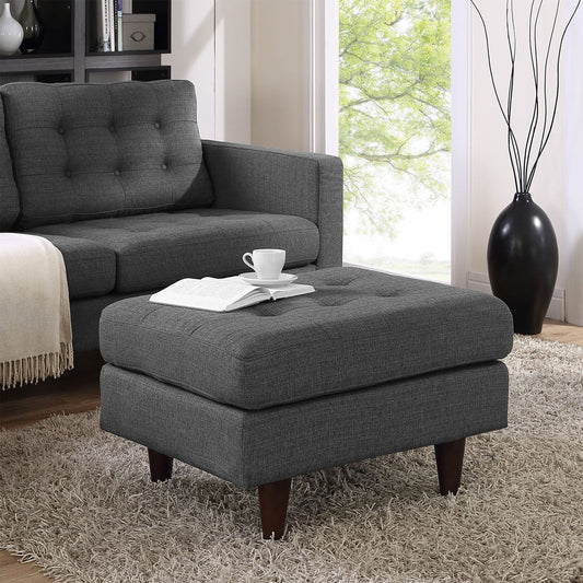 Empress Upholstered Fabric Ottoman in Gray - Quality, Style, and Functionality for Your Home - Just Home Furniture™