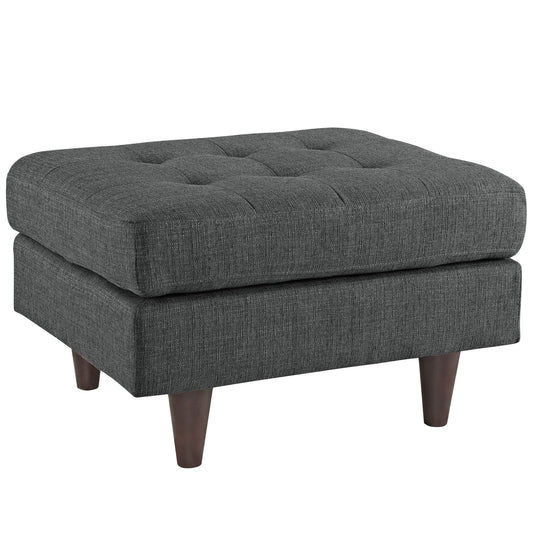 Empress Upholstered Fabric Ottoman in Gray - Quality, Style, and Functionality for Your Home - Just Home Furniture™
