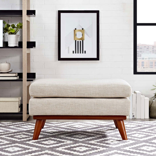 Engage Upholstered Fabric Ottoman in Beige - Quality, Style, and Functionality for Your Home - Just Home Furniture™
