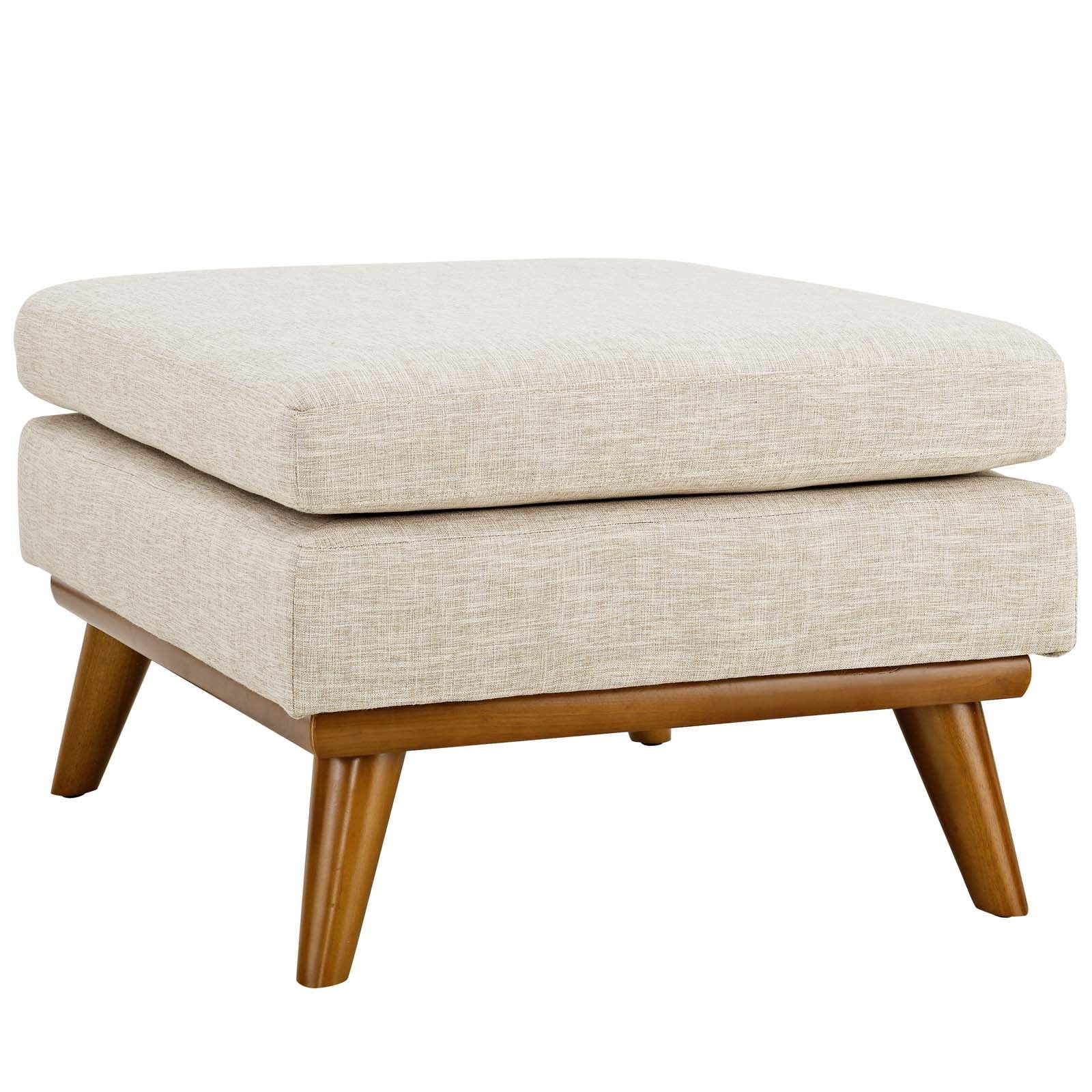 Engage Upholstered Fabric Ottoman in Beige - Quality, Style, and Functionality for Your Home - Just Home Furniture™