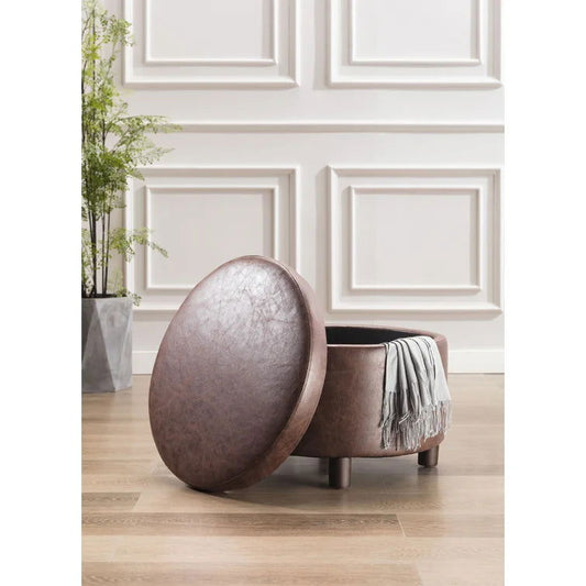 Eqerem Vegan Leather Storage Ottoman - Quality, Style, and Functionality for Your Home - Just Home Furniture™