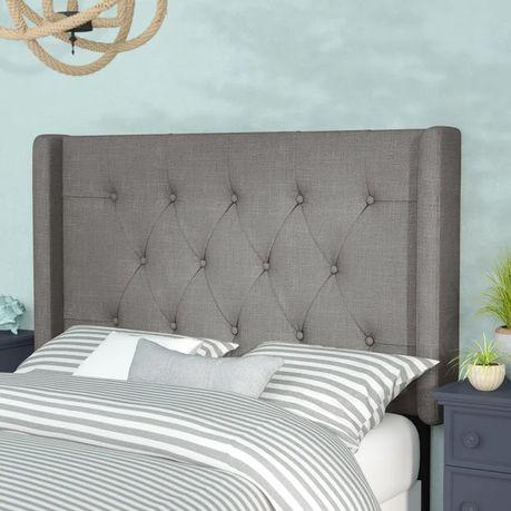 Eron Upholstered Headboard in Dark Grey Beige - Quality, Style, and Functionality for Your Home - Just Home Furniture™