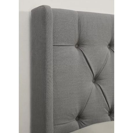 Eron Upholstered Headboard in Dark Grey Beige - Quality, Style, and Functionality for Your Home - Just Home Furniture™