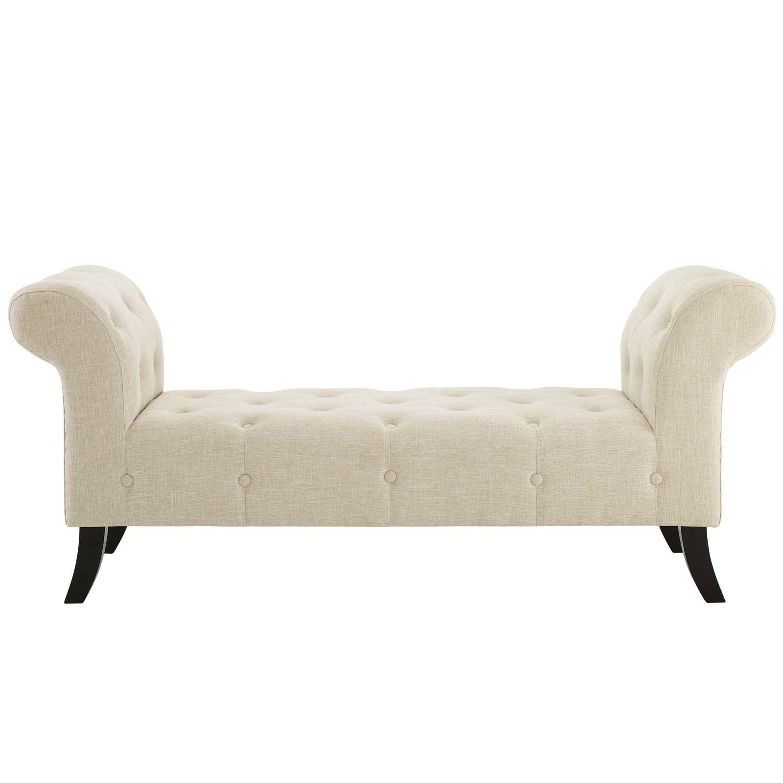 Evince Button Tufted Accent Upholstered Fabric Bench in Beige - Quality, Style, and Functionality for Your Home - Just Home Furniture™