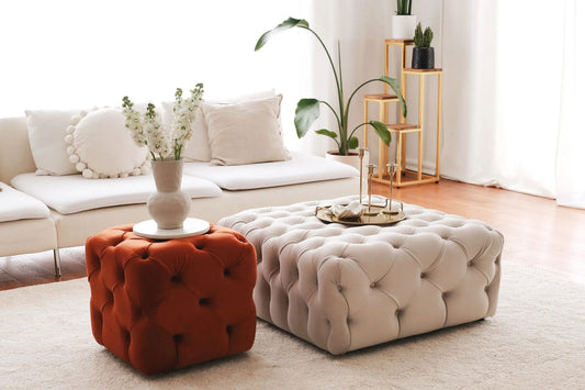 Evodeko Chester Ottoman - White - Quality, Style, and Functionality for Your Home - Just Home Furniture™