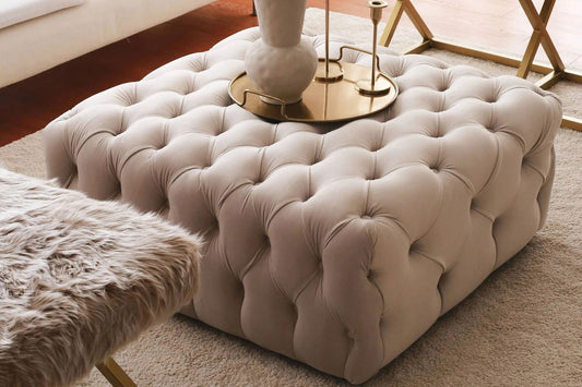 Evodeko Chester Ottoman - White - Quality, Style, and Functionality for Your Home - Just Home Furniture™