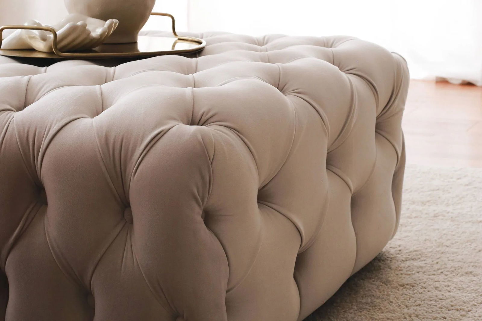 Evodeko Chester Ottoman - White - Quality, Style, and Functionality for Your Home - Just Home Furniture™