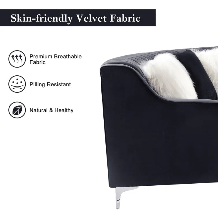 Freya 140.94" Velvet Curved Tufted Sofa - Quality, Style, and Functionality for Your Home - Just Home Furniture™