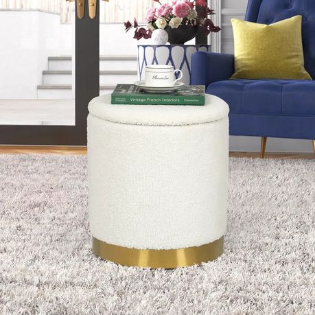 Gergina Upholstered Round Storage Ottoman - Quality, Style, and Functionality for Your Home - Just Home Furniture™