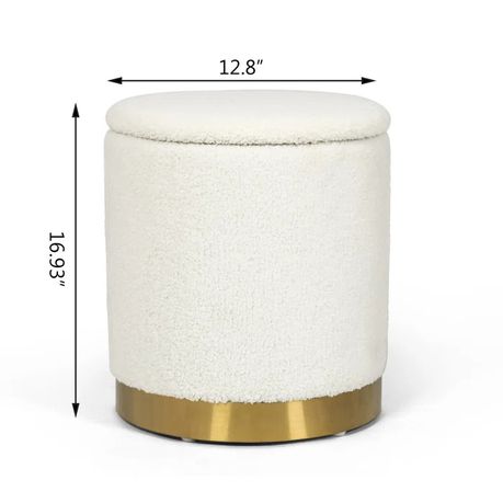 Gergina Upholstered Round Storage Ottoman - Quality, Style, and Functionality for Your Home - Just Home Furniture™