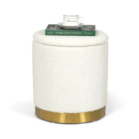 Gergina Upholstered Round Storage Ottoman - Quality, Style, and Functionality for Your Home - Just Home Furniture™