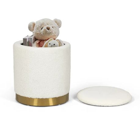 Gergina Upholstered Round Storage Ottoman - Quality, Style, and Functionality for Your Home - Just Home Furniture™