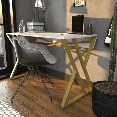 Gyza Metal Partical Board Computer Desk - Quality, Style, and Functionality for Your Home - Just Home Furniture™