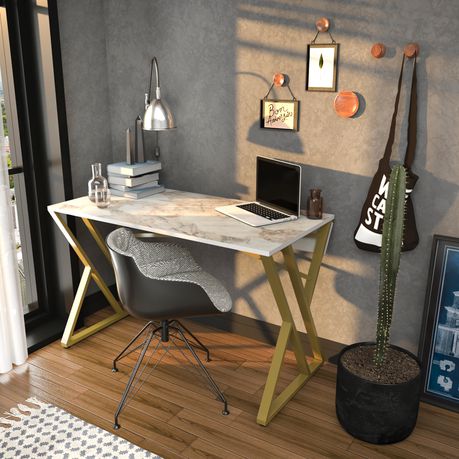 Gyza Metal Partical Board Computer Desk - Quality, Style, and Functionality for Your Home - Just Home Furniture™