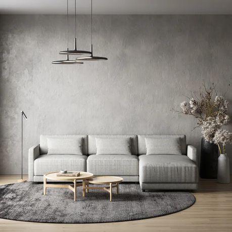 HM Kenji Wide L Sofa in Grey Velvet - Quality, Style, and Functionality for Your Home - Just Home Furniture™