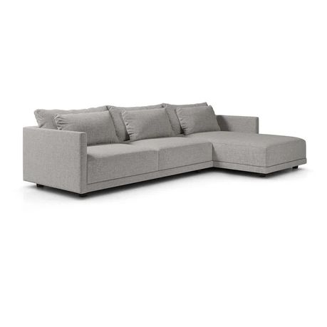 HM Kenji Wide L Sofa in Grey Velvet - Quality, Style, and Functionality for Your Home - Just Home Furniture™