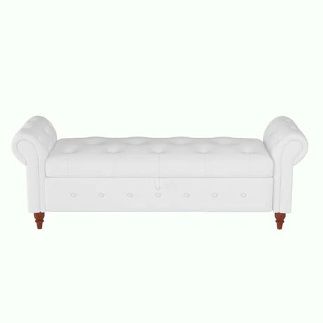 Hartzler White Faux Leather Flip Top Storage Bench - Quality, Style, and Functionality for Your Home - Just Home Furniture™