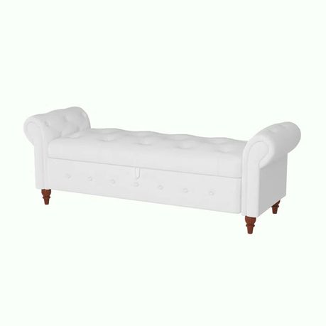 Hartzler White Faux Leather Flip Top Storage Bench - Quality, Style, and Functionality for Your Home - Just Home Furniture™