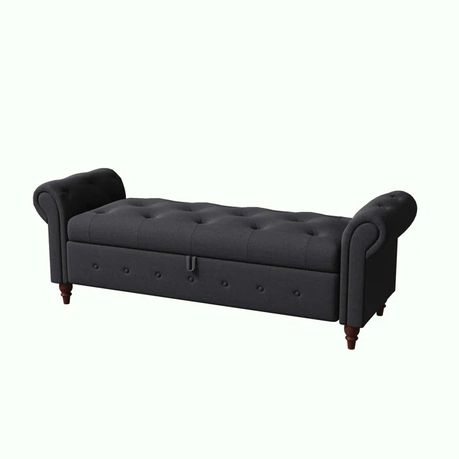 Haugen Upholstered Flip Top Bench in Gray Faux Leather - Quality, Style, and Functionality for Your Home - Just Home Furniture™