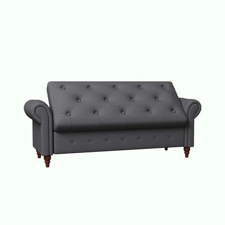 Haugen Upholstered Flip Top Bench in Gray Faux Leather - Quality, Style, and Functionality for Your Home - Just Home Furniture™
