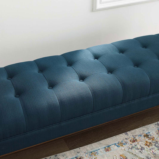 Haven Tufted Button Upholstered Fabric Accent Bench in Azure - Quality, Style, and Functionality for Your Home - Just Home Furniture™