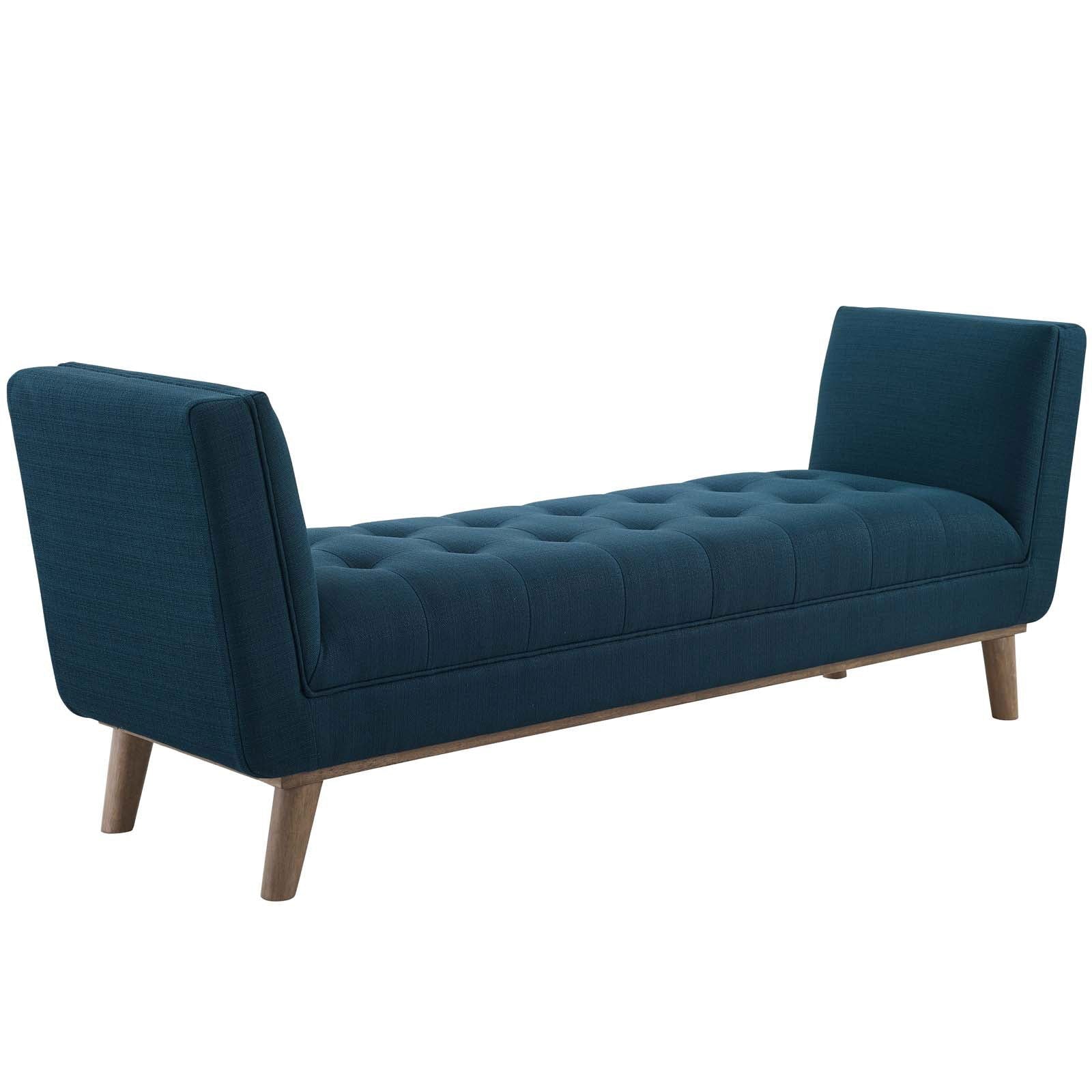 Haven Tufted Button Upholstered Fabric Accent Bench in Azure - Quality, Style, and Functionality for Your Home - Just Home Furniture™