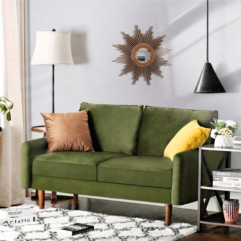 Hessville 56.3" Velvet Round Arm Loveseat - Quality, Style, and Functionality for Your Home - Just Home Furniture™