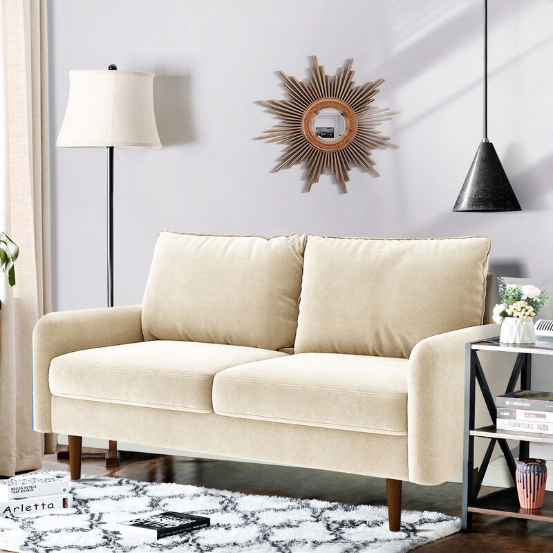 Hessville 56.3" Velvet Round Arm Loveseat - Quality, Style, and Functionality for Your Home - Just Home Furniture™