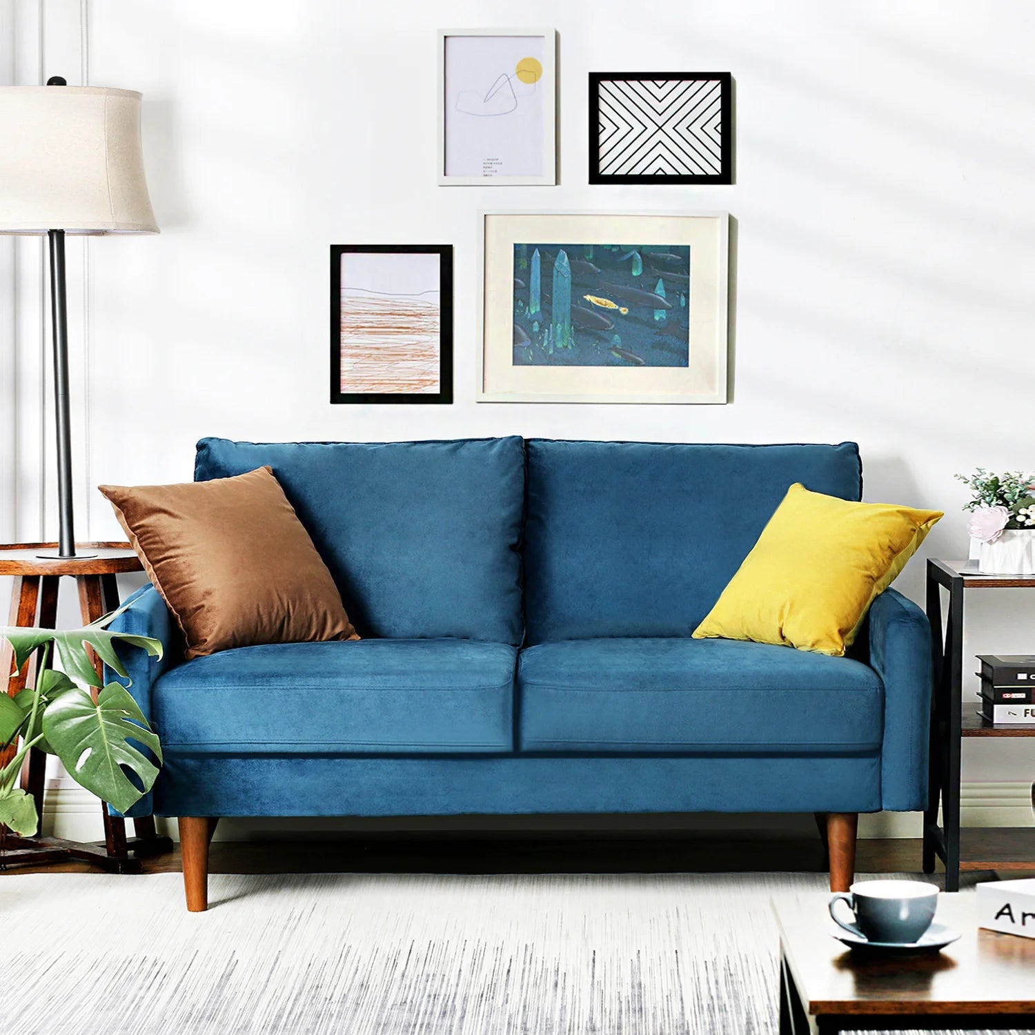 Hessville 56.3" Velvet Round Arm Loveseat - Quality, Style, and Functionality for Your Home - Just Home Furniture™