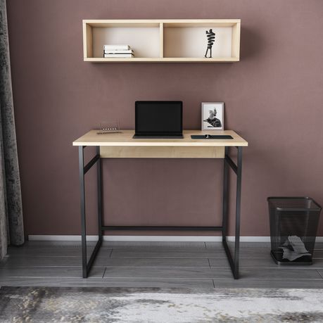 Hussum Computer Desk with Wall Shelf - Quality, Style, and Functionality for Your Home - Just Home Furniture™