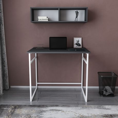 Hussum Computer Desk with Wall Shelf - Quality, Style, and Functionality for Your Home - Just Home Furniture™