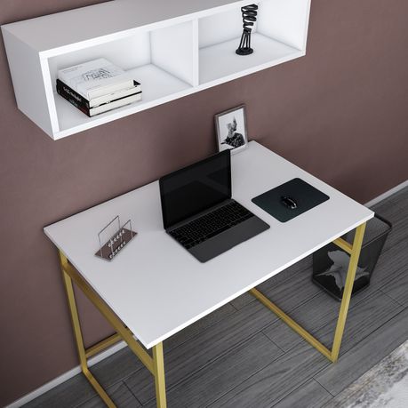 Hussum Computer Desk with Wall Shelf - Quality, Style, and Functionality for Your Home - Just Home Furniture™