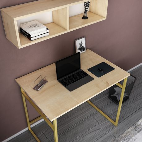 Hussum Computer Desk with Wall Shelf - Quality, Style, and Functionality for Your Home - Just Home Furniture™