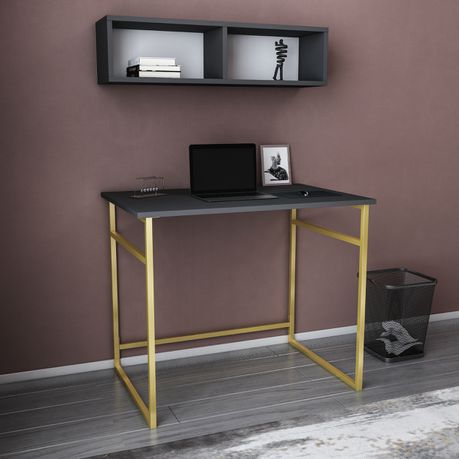 Hussum Computer Desk with Wall Shelf - Quality, Style, and Functionality for Your Home - Just Home Furniture™