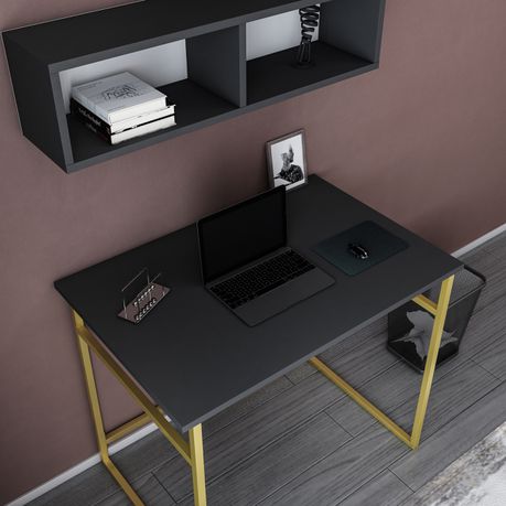 Hussum Computer Desk with Wall Shelf - Quality, Style, and Functionality for Your Home - Just Home Furniture™