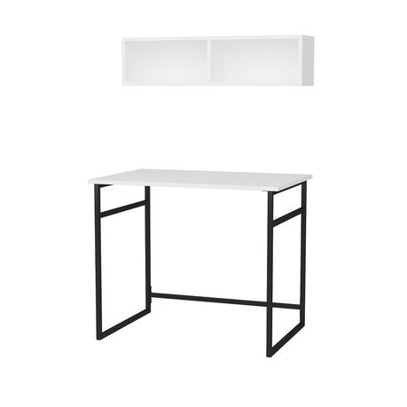 Hussum Computer Desk with Wall Shelf - Quality, Style, and Functionality for Your Home - Just Home Furniture™
