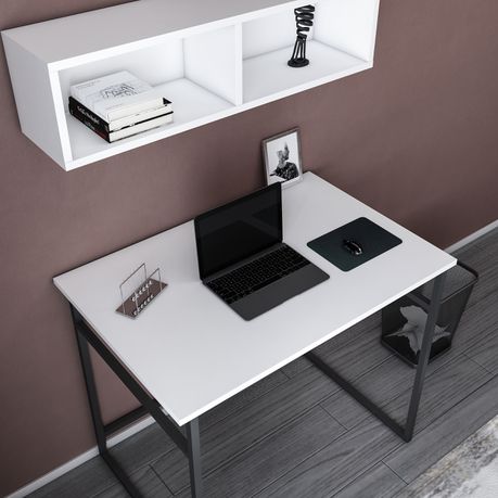 Hussum Computer Desk with Wall Shelf - Quality, Style, and Functionality for Your Home - Just Home Furniture™