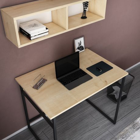 Hussum Computer Desk with Wall Shelf - Quality, Style, and Functionality for Your Home - Just Home Furniture™