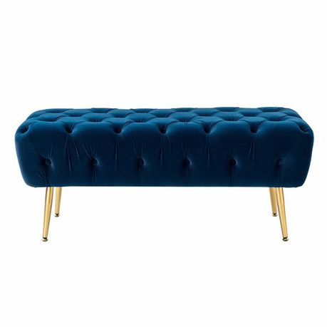 Issabella Upholstered Bench in Blue Velvet - Quality, Style, and Functionality for Your Home - Just Home Furniture™