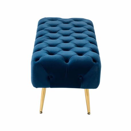 Issabella Upholstered Bench in Blue Velvet - Quality, Style, and Functionality for Your Home - Just Home Furniture™