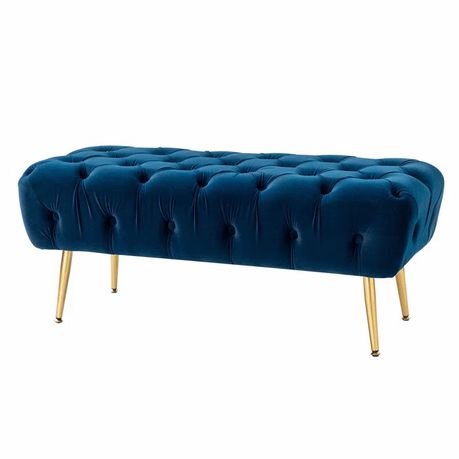 Issabella Upholstered Bench in Blue Velvet - Quality, Style, and Functionality for Your Home - Just Home Furniture™